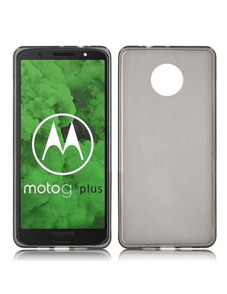 CUSTODIA per MOTOROLA MOTO G6 PLUS (5.9') - IN GEL TPU SILICONE COLORE NERO TRASPARENTE