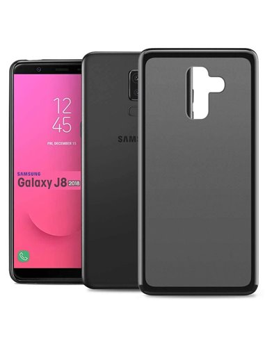 CUSTODIA per SAMSUNG GALAXY J8 2018 (SM-J810) IN GEL TPU SILICONE COLORE NERO