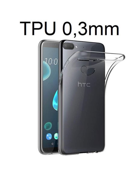 CUSTODIA per HTC DESIRE 12 PLUS IN GEL TPU SILICONE ULTRA SLIM 0,3mm TRASPARENTE