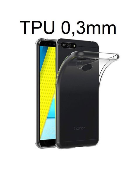 CUSTODIA per HUAWEI HONOR 7A, Y6 PRIME 2018, HONOR 7A PRO IN GEL TPU SILICONE ULTRA SLIM 0,3mm TRASPARENTE