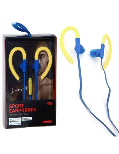 AURICOLARE STEREO con CONNETTORE JACK 3,5mm - GOMMINI E ARCHETTO + TASTO DI RISPOSTA BLU E GIALLO FH1014YB PLATINET