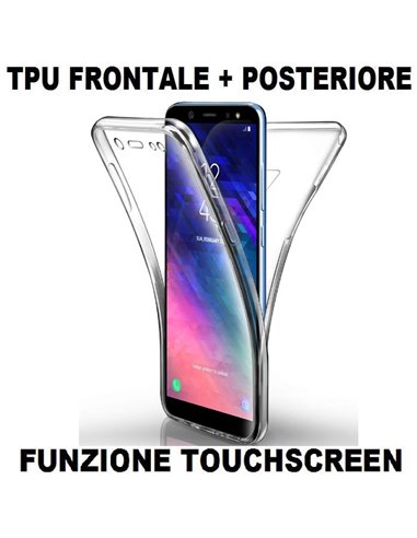 CUSTODIA per SAMSUNG GALAXY A6 PLUS 2018 (SM-A605) IN GEL TPU SILICONE FRONTALE + POSTERIORE ULTRA SLIM 0,3mm TRASPARENTE