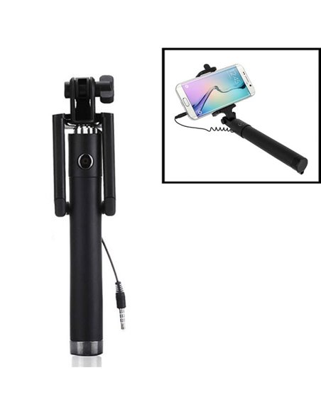 ASTA TELESCOPICA ESTENSIBILE FINO A 78CM per SMARTPHONE PER SELFIE O VIDEO CON PULSANTE E COLLEGAMENTO JACK DA 3,5 COLORE NERO