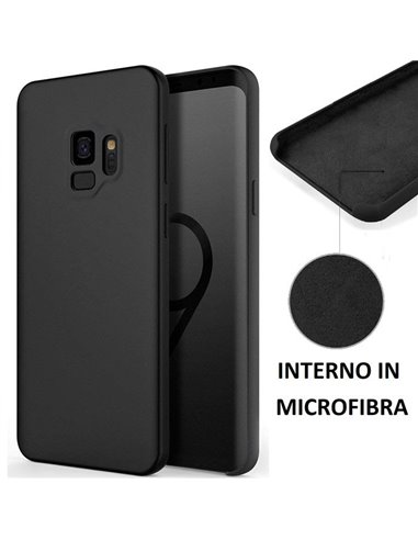 CUSTODIA per SAMSUNG GALAXY S9 (SM-G960) IN SILICONE CON EFFETTO SOFT TOUCH ED INTERNO IN MICROFIBRA COLORE NERO