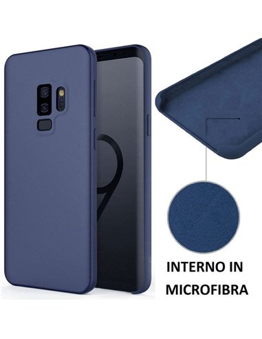 CUSTODIA per SAMSUNG GALAXY S9 PLUS (SM-G965) IN SILICONE CON EFFETTO SOFT TOUCH ED INTERNO IN MICROFIBRA COLORE BLU