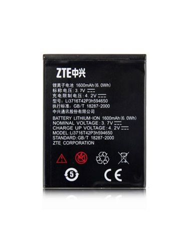 BATTERIA ORIGINALE ZTE per BLADE 3 V889M, GRAND X U985, 1600 mAh LI-ION BULK