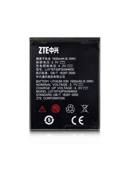 BATTERIA ORIGINALE ZTE per BLADE 3 V889M, GRAND X U985, 1600 mAh LI-ION BULK