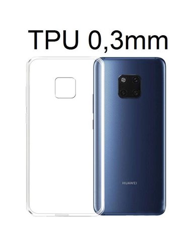 CUSTODIA per HUAWEI MATE 20 PRO IN GEL TPU SILICONE ULTRA SLIM 0,3mm TRASPARENTE