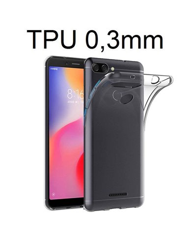 CUSTODIA per XIAOMI REDMI 6 IN GEL TPU SILICONE ULTRA SLIM 0,3mm TRASPARENTE