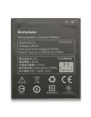 BATTERIA ORIGINALE per LENOVO A620T, A628T, A708T, A785E, A858T, S898T, S898ts - 2150 mAh LI-ION BL225 BULK