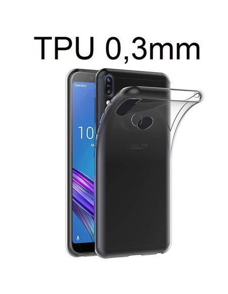 CUSTODIA per ASUS ZENFONE MAX PRO M1 (ZB602KL, ZB601KL) IN GEL TPU SILICONE ULTRA SLIM 0,3mm TRASPARENTE