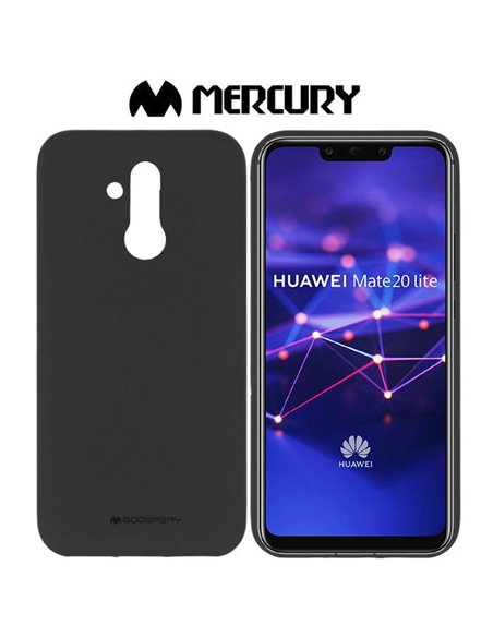 CUSTODIA per HUAWEI MATE 20 LITE IN GEL TPU SILICONE COLORE NERO ALTA QUALITA' MERCURY SOFT BLISTER