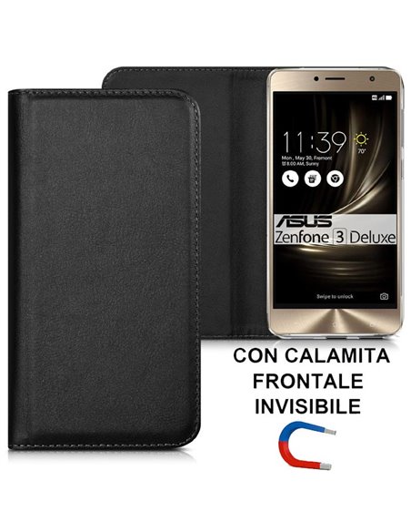 CUSTODIA per ASUS ZENFONE 3 DELUXE (ZS570KL) - FLIP ORIZZONTALE SIMILPELLE CON CHIUSURA MAGNETICA INVISIBILE E INTERNO IN TPU NE