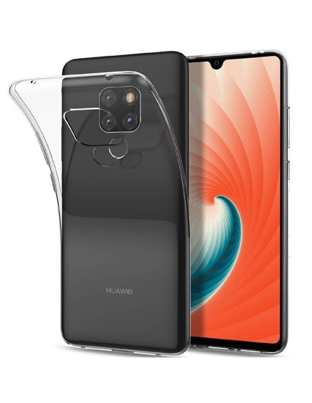 CUSTODIA per HUAWEI MATE 20 IN GEL TPU SILICONE TRASPARENTE