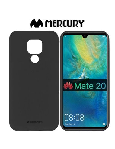 CUSTODIA per HUAWEI MATE 20 IN GEL TPU SILICONE COLORE NERO ALTA QUALITA' MERCURY SOFT BLISTER