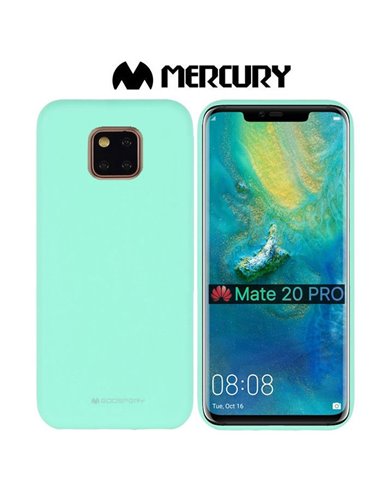 CUSTODIA per HUAWEI MATE 20 PRO IN GEL TPU SILICONE COLORE VERDE ACQUA ALTA QUALITA' MERCURY SOFT BLISTER