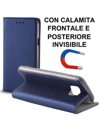 CUSTODIA per HUAWEI MATE 20 PRO - FLIP ORIZZONTALE con CHIUSURA MAGNETICA INVISIBILE ED INTERNO IN TPU COLORE BLU