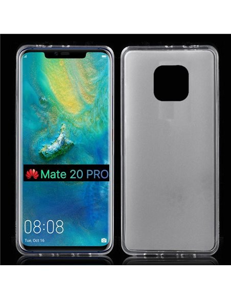 CUSTODIA per HUAWEI MATE 20 PRO IN GEL TPU SILICONE COLORE BIANCO TRASPARENTE