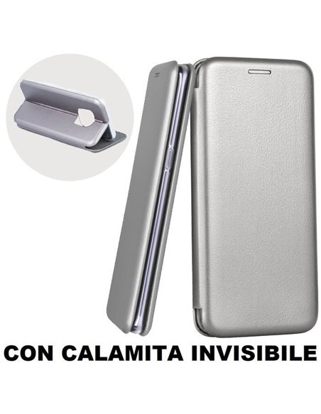 CUSTODIA per HUAWEI MATE 20 PRO - FLIP ORIZZONTALE SIMILPELLE CON CHIUSURA MAGNETICA INVISIBILE E INTERNO IN TPU GRIGIO