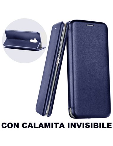 CUSTODIA per HUAWEI MATE 20 LITE - FLIP ORIZZONTALE SIMILPELLE CON CHIUSURA MAGNETICA INVISIBILE E INTERNO IN TPU BLU