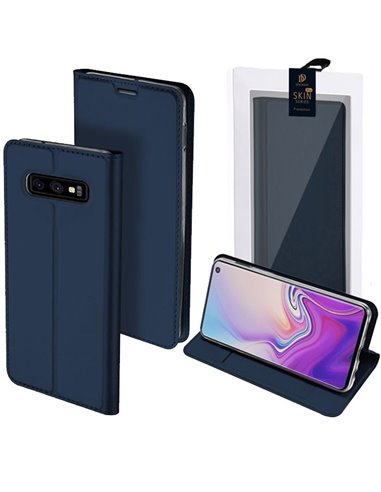 CUSTODIA per SAMSUNG GALAXY S10e (SM-G970) - FLIP ORIZZONTALE SIMILPELLE CON CHIUSURA MAGNETICA INVISIBILE E INTERNO IN TPU BLU