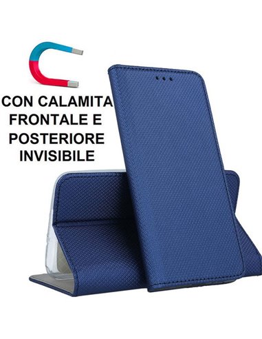 CUSTODIA per SAMSUNG GALAXY S10e (SM-G970) - FLIP ORIZZONTALE CON CHIUSURA MAGNETICA INVISIBILE ED INTERNO IN TPU COLORE BLU