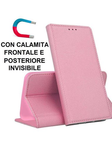 CUSTODIA per HUAWEI MATE 20 - FLIP ORIZZONTALE con CHIUSURA MAGNETICA INVISIBILE ED INTERNO IN TPU COLORE ROSA