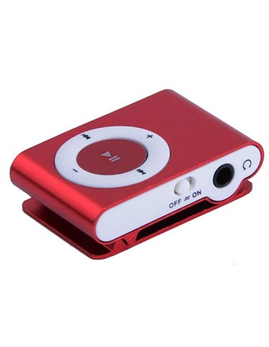 MINI LETTORE MP3 CON CLIP, SLOT MICRO SD E USCITA MICRO USB COLORE ROSSO BLISTER - ATTENZIONE: MEMORIA MICRO SD NON INCLUSA!