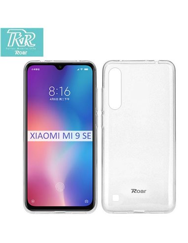 CUSTODIA per XIAOMI MI 9 SE (5.97') IN GEL TPU SILICONE TRASPARENTE ALTA QUALITA' ROAR COLORFUL BLISTER