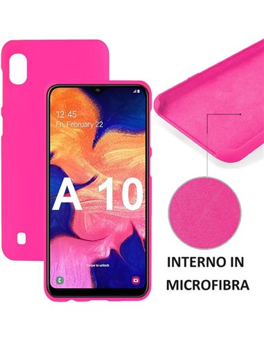 CUSTODIA per SAMSUNG GALAXY A10 (SM-A105) IN SILICONE CON EFFETTO SOFT TOUCH ED INTERNO IN MICROFIBRA COLORE FUCSIA