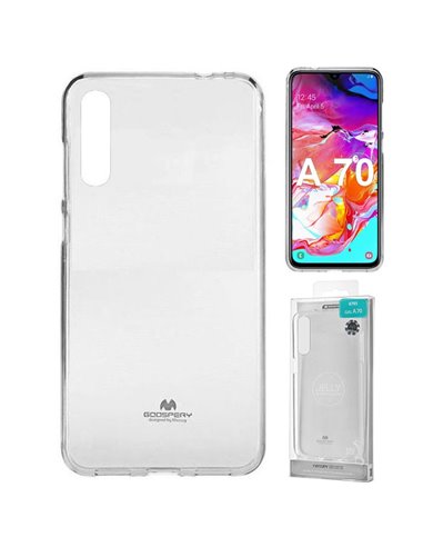 CUSTODIA per SAMSUNG GALAXY A70 (SM-A705), GALAXY A70s (SM-A707) IN GEL TPU SILICONE TRASPARENTE ALTA QUALITA' MERCURY BLISTER