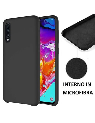 CUSTODIA per SAMSUNG GALAXY A70 (SM-A705), GALAXY A70s (SM-A707) IN SILICONE CON EFFETTO SOFT TOUCH ED INTERNO IN MICROFIBRA NER