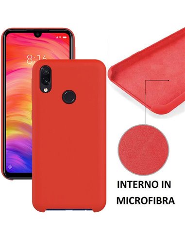 CUSTODIA per XIAOMI REDMI 7, REDMI Y3 IN SILICONE CON EFFETTO SOFT TOUCH ED INTERNO IN MICROFIBRA COLORE ROSSO