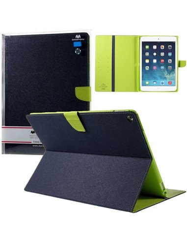 CUSTODIA BOOK ORIZZONTALE per APPLE IPAD AIR, IPAD 5 CON INTERNO IN TPU, STAND E PORTA CARTE COLORE BLU ALTA QUALITA' MERCURY