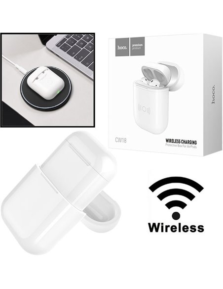 CUSTODIA WIRELESS PER APPLE AIRPODS COLORE BIANCO CW18 HOCO BLISTER