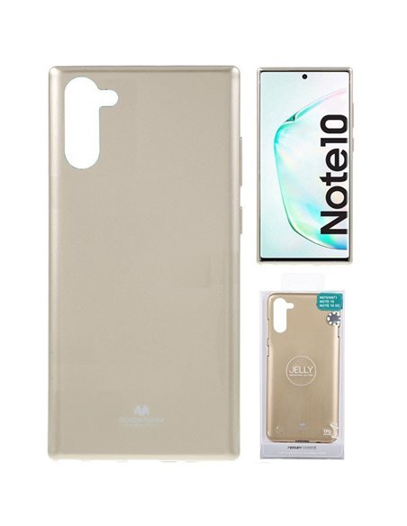 CUSTODIA per SAMSUNG GALAXY NOTE 10 (N970), NOTE 10 5G (N971) IN GEL TPU SILICONE ORO LUCIDO CON GLITTER ALTA QUALITA' MERCURY