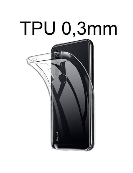 CUSTODIA per XIAOMI REDMI NOTE 8, NOTE 8 (2021) - IN GEL TPU SILICONE ULTRA SLIM 0,3mm TRASPARENTE