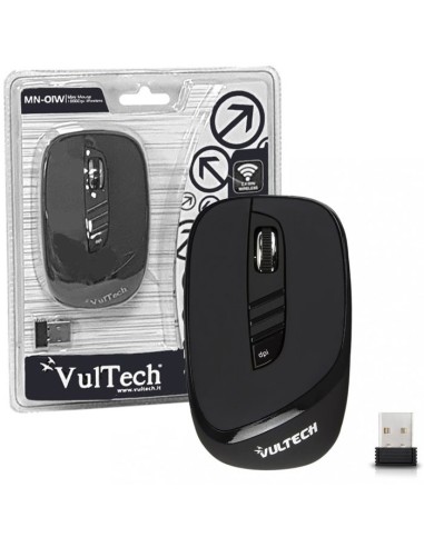 (ATTENZIONE: scatola danneggiata!) MINI MOUSE WIRELESS 2.4GHz 2.0 CON RISOLUZIONE REGOLABILE DA 800Dpi A 1600Dpi VULTECH