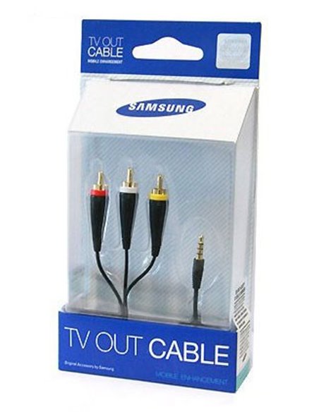 CAVO TV OUT ORIGINALE SAMSUNG ATCX10CBECSTD per I9000 GALAXY S, S8500 WAVE BLISTER SEGUE COMPATIBILITA'..