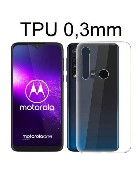 CUSTODIA per MOTOROLA ONE MACRO, MOTO G8 PLAY - IN GEL TPU SILICONE ULTRA SLIM 0,3mm TRASPARENTE