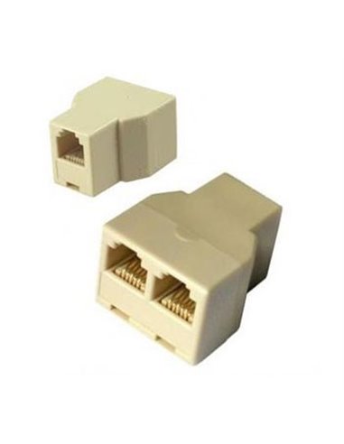 ADATTATORE TELEFONICO RJ11 1 ENTRATA FEMMINA / 2 PRESE FEMMINE PLUG 6P4C 6P-121 SFUSO IN BULK