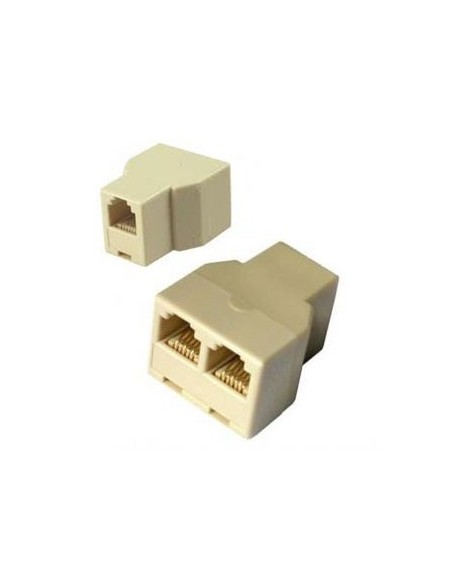 ADATTATORE TELEFONICO RJ11 1 ENTRATA FEMMINA / 2 PRESE FEMMINE PLUG 6P4C 6P-121 SFUSO IN BULK