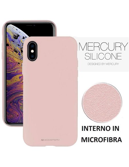 CUSTODIA per APPLE IPHONE XS MAX (6.5') IN SILICONE SOFT TOUCH CON INTERNO IN MICROFIBRA SABBIA ALTA QUALITA' MERCURY