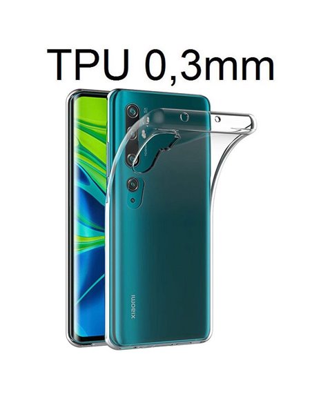 CUSTODIA per XIAOMI MI NOTE 10, MI NOTE 10 PRO, MI CC9 PRO - IN GEL TPU SILICONE ULTRA SLIM 0,3mm TRASPARENTE