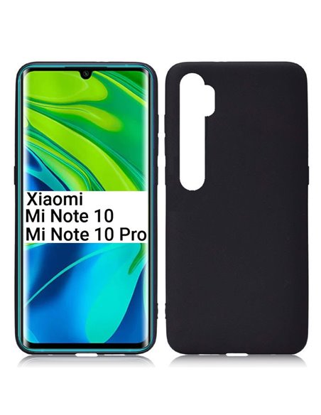 CUSTODIA per XIAOMI MI NOTE 10, MI NOTE 10 PRO, MI CC9 PRO IN GEL TPU SILICONE SLIM COLORE NERO SATINATO