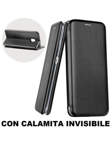 CUSTODIA per XIAOMI REDMI 8A - FLIP ORIZZONTALE CON INTERNO IN TPU SILICONE, STAND E CHIUSURA MAGNETICA COLORE NERO