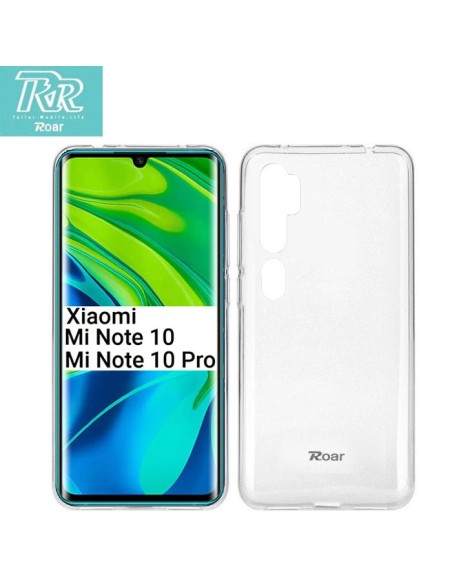 CUSTODIA per XIAOMI MI NOTE 10, MI NOTE 10 PRO, MI CC9 PRO - IN GEL TPU SILICONE TRASPARENTE ALTA QUALITA' ROAR COLORFUL BLISTER