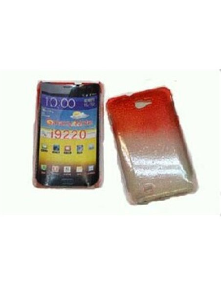 CUSTODIA RIGIDA per SAMSUNG I9220, GALAXY NOTE N7000 COLORE ROSSO con GOCCE