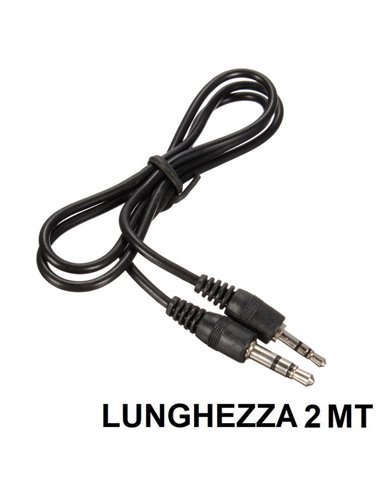 CAVO AUDIO STEREO JACK 3,5mm MASCHIO A JACK 3,5mm MASCHIO CABLEXPERT CCA-404-2M LUNGHEZZA 2MT COLORE NERO