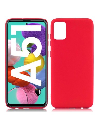 CUSTODIA per SAMSUNG GALAXY A51 (SM-A515) - IN GEL TPU SILICONE SLIM ROSSO SATINATO - ATTENZIONE: Non compatibile con Galaxy A51